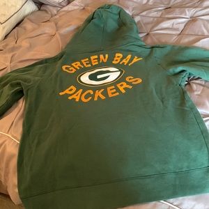 Green Bay Packers Zip-Up Drawstring Hoodie